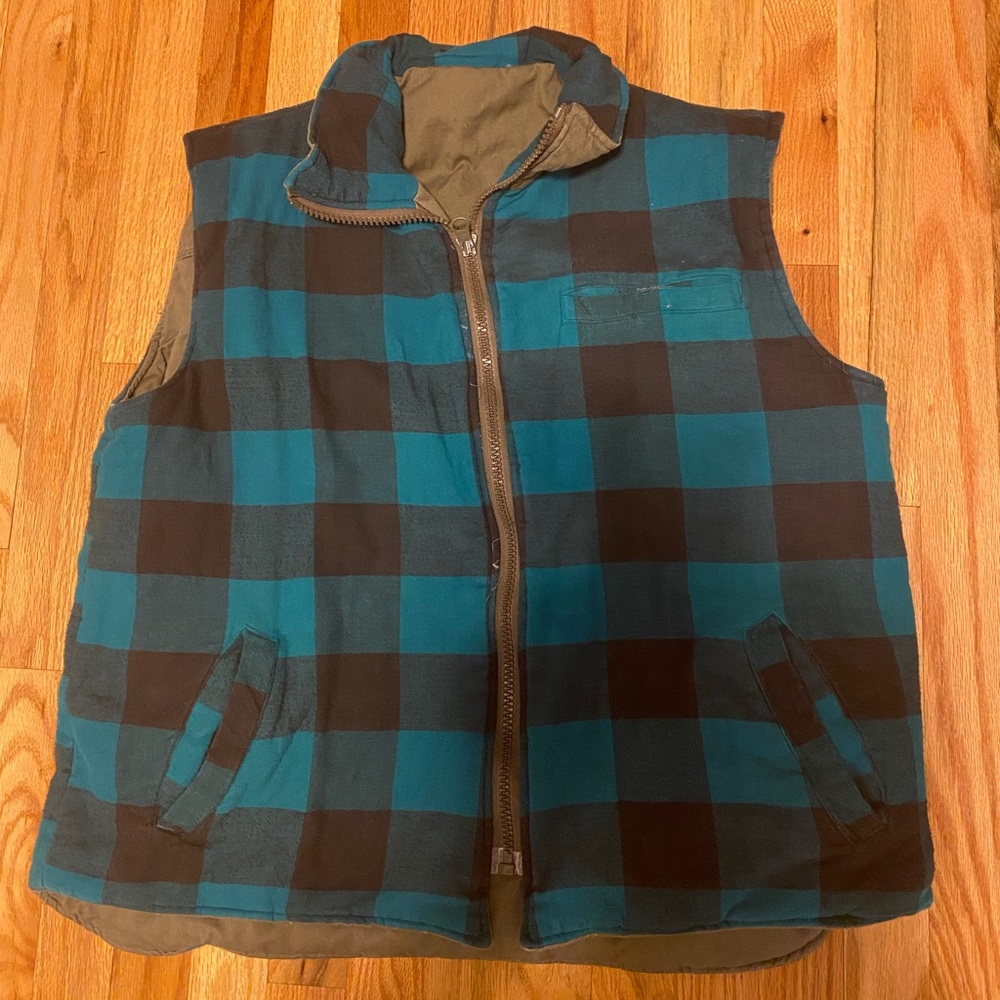 Reversible Flannel Vest Branded Lion